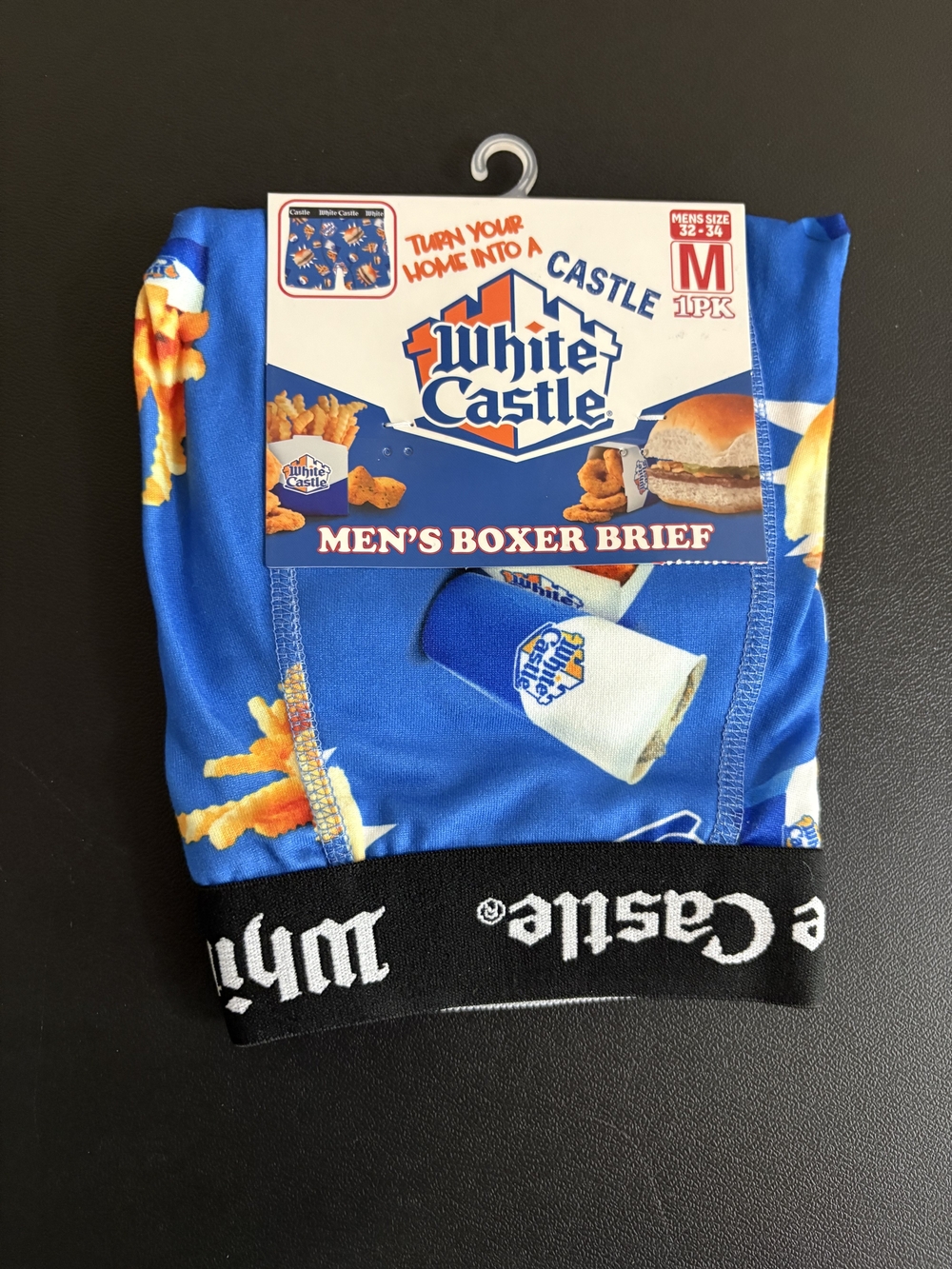 Target White Castle Men’s Boxer Briefs - Blue with Fast Food Print